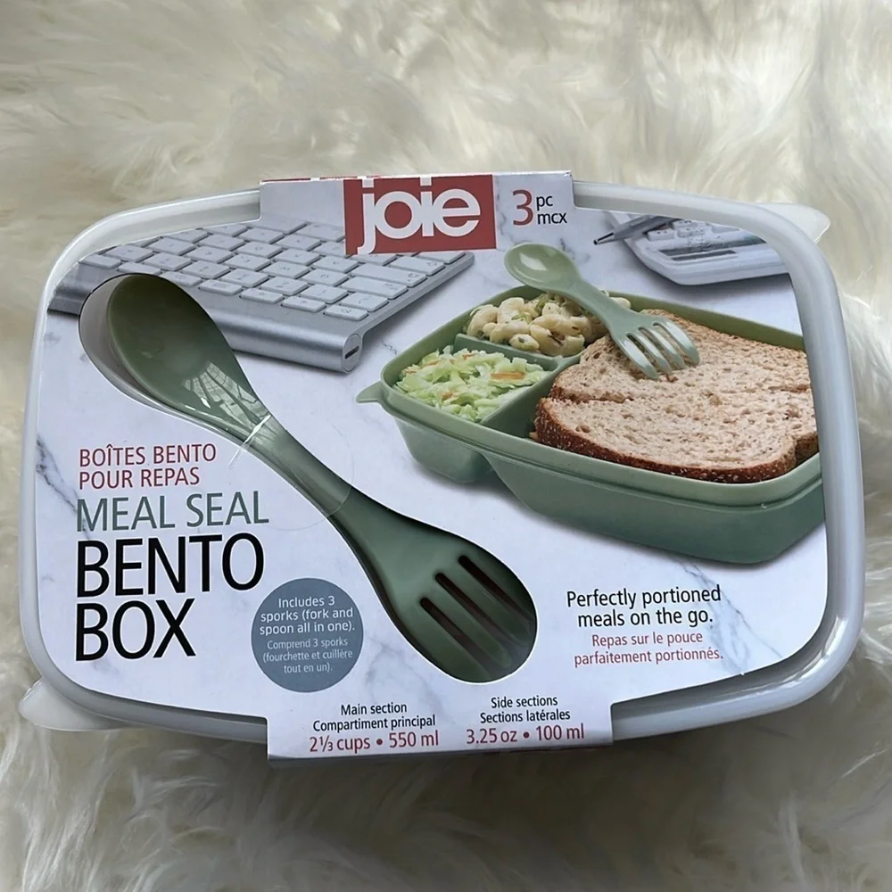 🆕 3 Meal Seal Bento Boxes with Lids and Sporks BPA Free